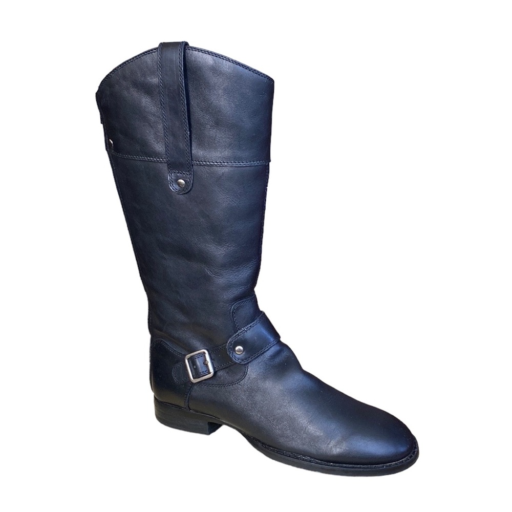 Durango Crush Black Leather 13" Western Back Zip Moto Riding Boots Womens Size 9
